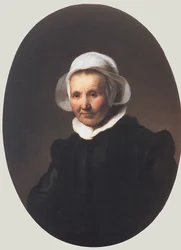 Bildnis einer Dame in schwarzem Gewand mit Haube und Kragen